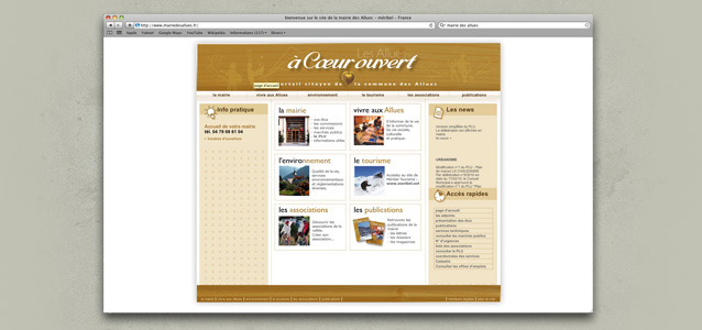 Page d'accueil du site de la Mairie des Allues